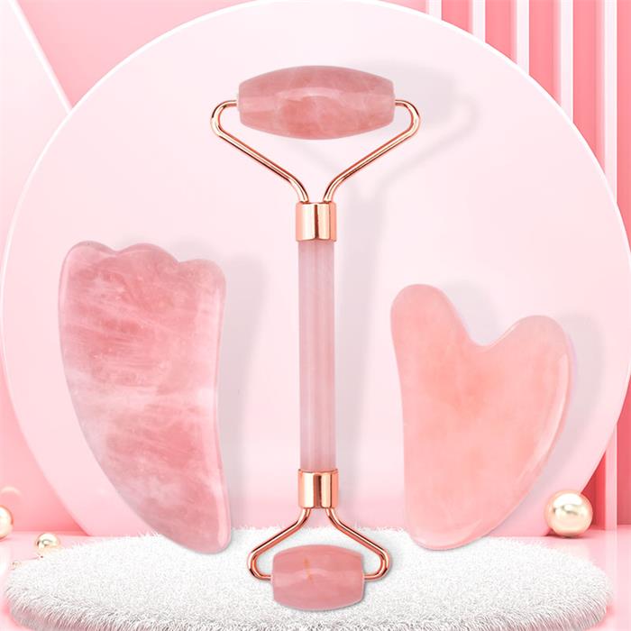 TamiLore Rose Quartz Gua Sha & Jade Roller Set