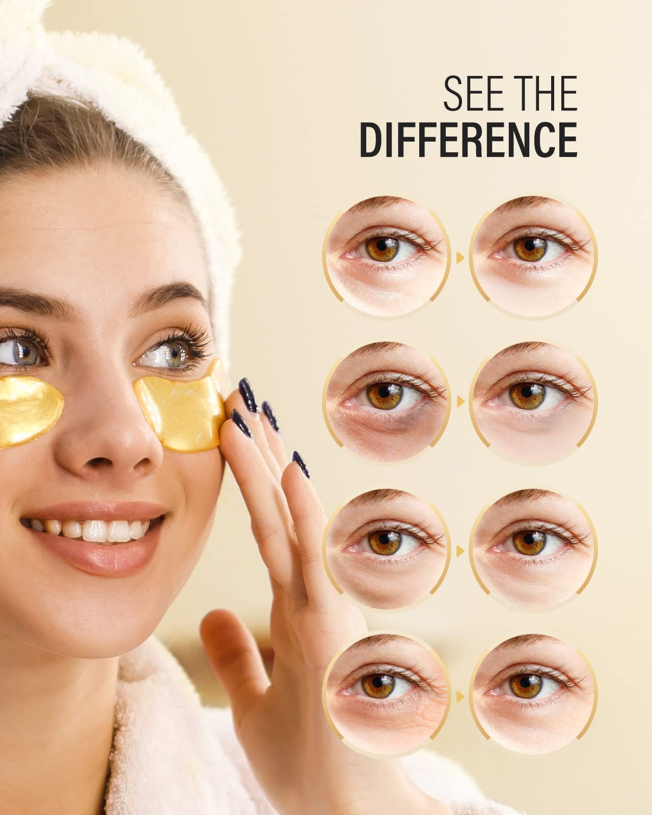 TamiLore Gold Under Eye Patches (5-Pack)