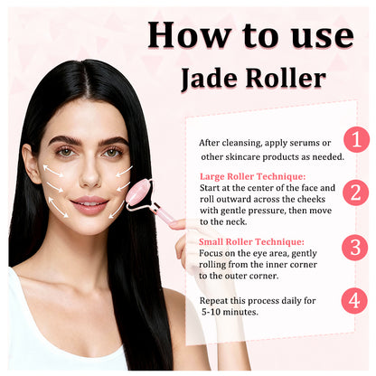 TamiLore Rose Quartz Gua Sha & Jade Roller Set
