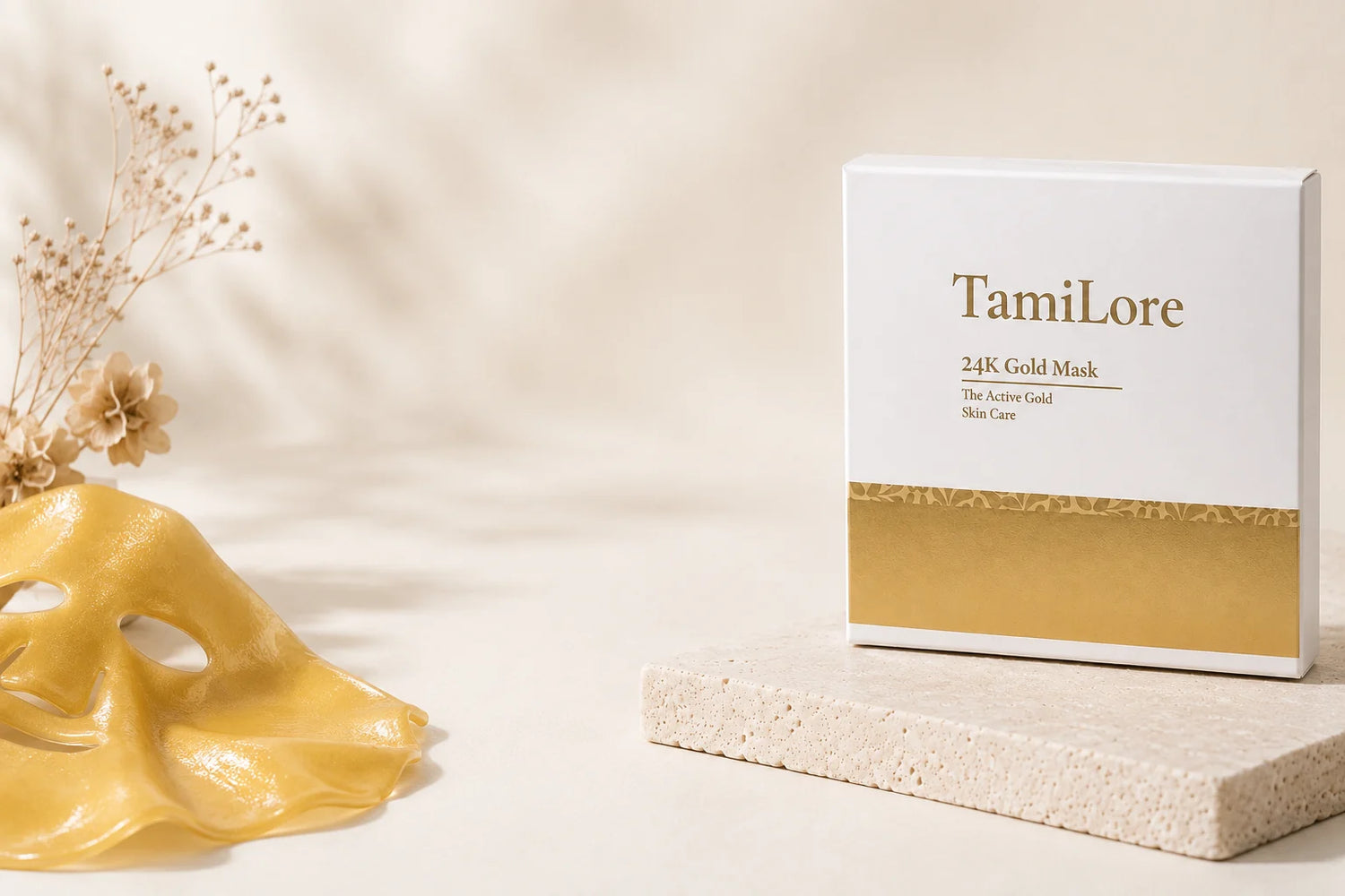 24K Gold Kollagen Maske – editorial Banner