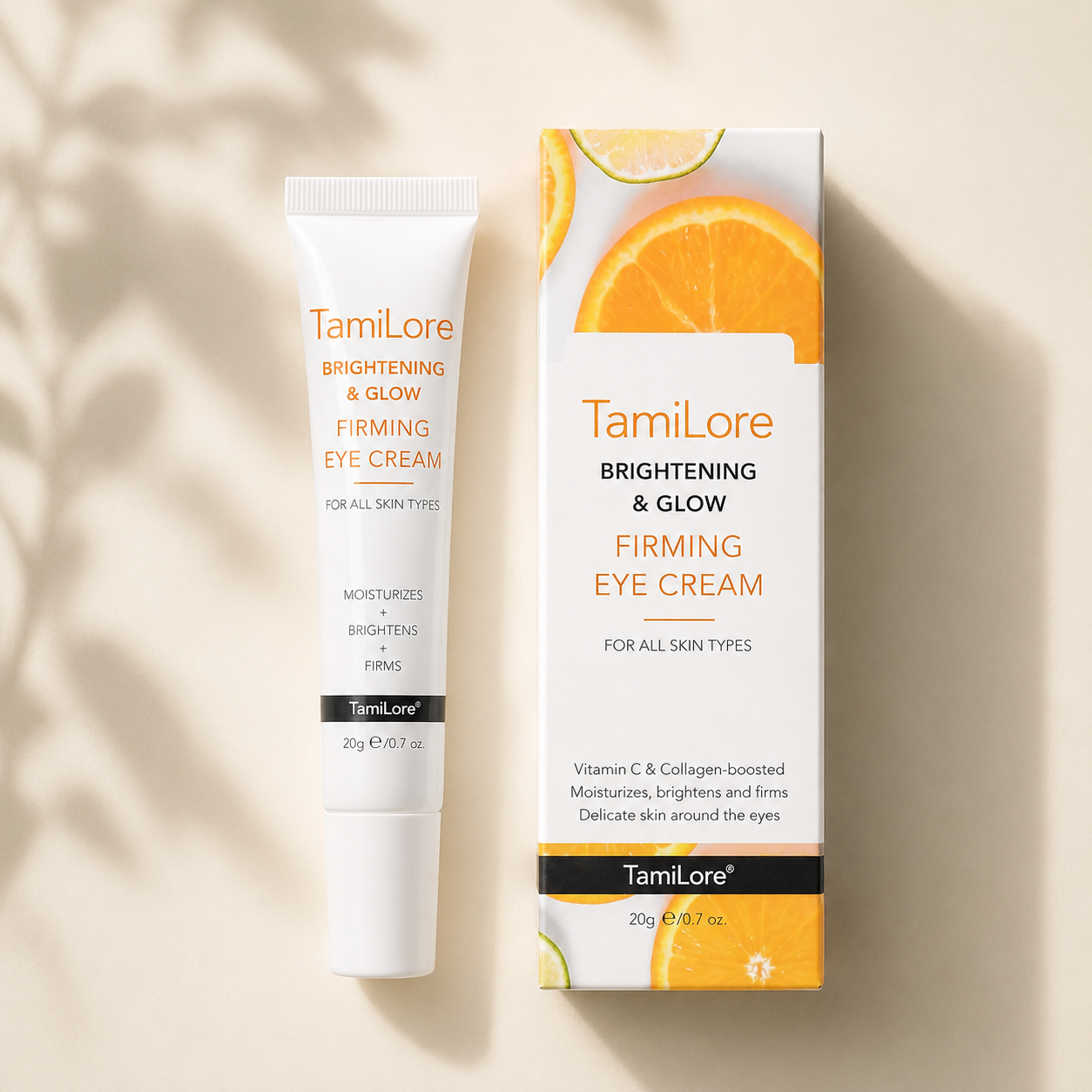 Vitamin C Augencreme – Tube und Verpackung